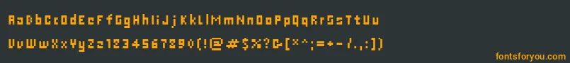 Fonte CWebSmall – fontes laranjas em um fundo preto