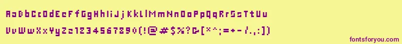 Шрифт CWebSmall – фиолетовые шрифты на жёлтом фоне