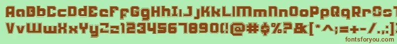 Weaponeera Font – Brown Fonts on Green Background