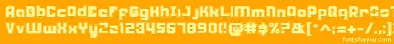 Weaponeera Font – Yellow Fonts on Orange Background