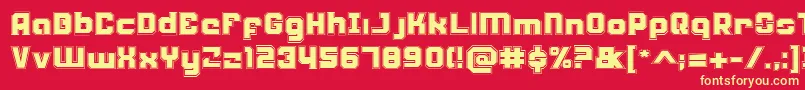 Weaponeera Font – Yellow Fonts on Red Background