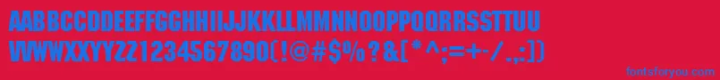 M651DecoRegular Font – Blue Fonts on Red Background