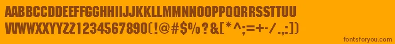 M651DecoRegular Font – Brown Fonts on Orange Background