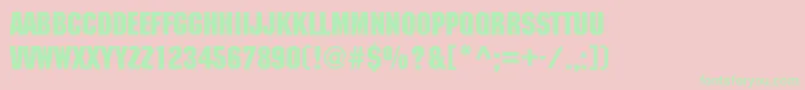 M651DecoRegular Font – Green Fonts on Pink Background