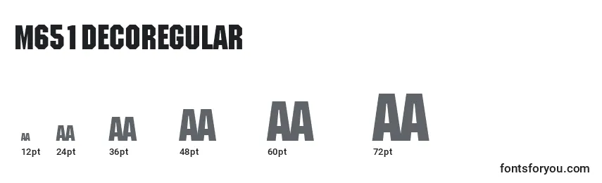 M651DecoRegular Font Sizes