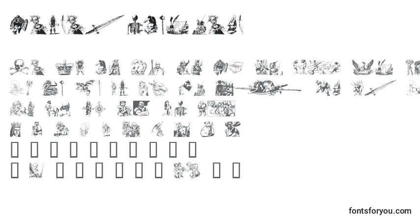 Fuente FantasyClipart - alfabeto, números, caracteres especiales