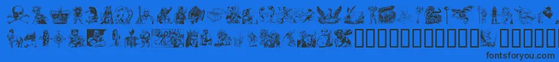 Шрифт FantasyClipart – чёрные шрифты на синем фоне