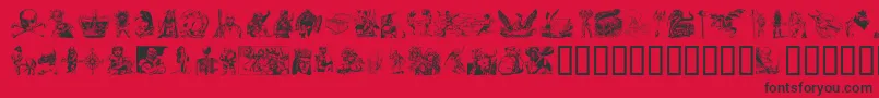 FantasyClipart-Schriftart – Schwarze Schriften auf rotem Hintergrund