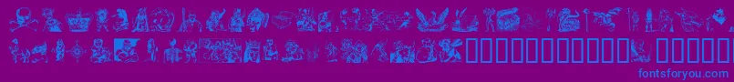 Fonte FantasyClipart – fontes azuis em um fundo violeta