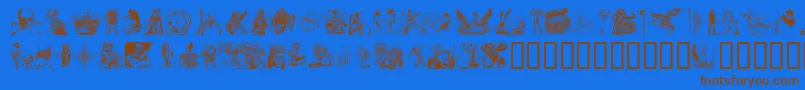 FantasyClipart-fontti – ruskeat fontit sinisellä taustalla