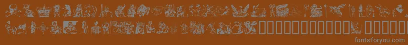 フォントFantasyClipart – 茶色の背景に灰色の文字