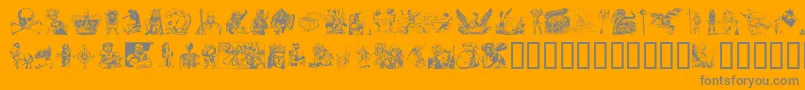 FantasyClipart-Schriftart – Graue Schriften auf orangefarbenem Hintergrund