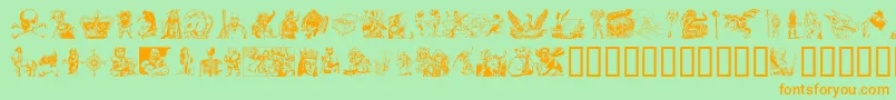 FantasyClipart Font – Orange Fonts on Green Background