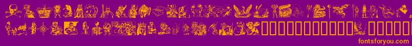 FantasyClipart Font – Orange Fonts on Purple Background