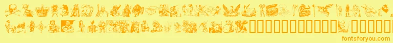 FantasyClipart Font – Orange Fonts on Yellow Background