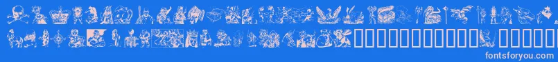 Lisätietoja FantasyClipart-fontista FantasyClipart-fontti – vaaleanpunaiset fontit sinisellä taustalla