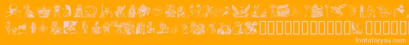Шрифт FantasyClipart – розовые шрифты на оранжевом фоне