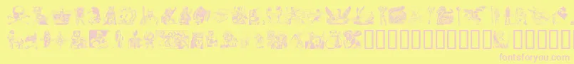 フォントFantasyClipart – ピンクのフォント、黄色の背景