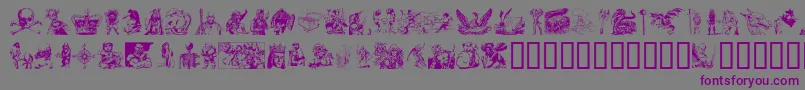 Czcionka FantasyClipart – fioletowe czcionki na szarym tle