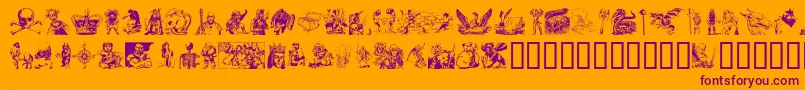 FantasyClipart Font – Purple Fonts on Orange Background