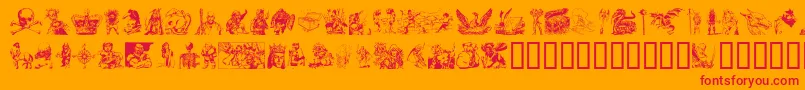 FantasyClipart Font – Red Fonts on Orange Background