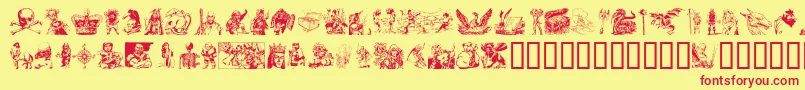 FantasyClipart Font – Red Fonts on Yellow Background