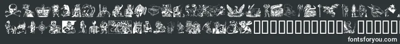 フォントFantasyClipart – 黒い背景に白い文字
