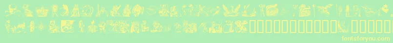 FantasyClipart Font – Yellow Fonts on Green Background