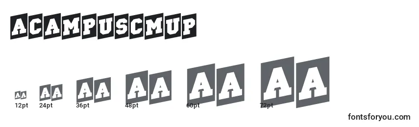 ACampuscmup-fontin koot