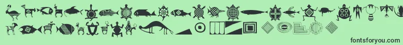 Threerivers-Schriftart – Schwarze Schriften auf grünem Hintergrund