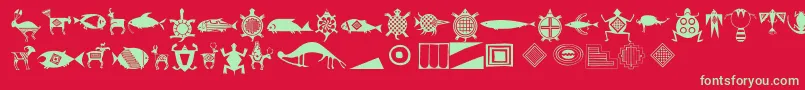 フォントThreerivers – 赤い背景に緑の文字