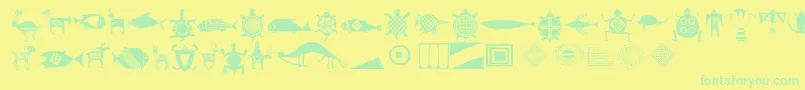 Threerivers Font – Green Fonts on Yellow Background