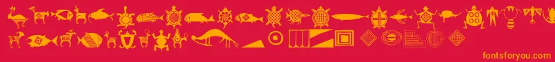 Threerivers Font – Orange Fonts on Red Background