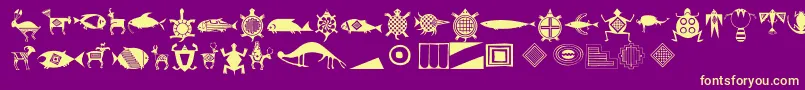 Threerivers-Schriftart – Gelbe Schriften auf violettem Hintergrund