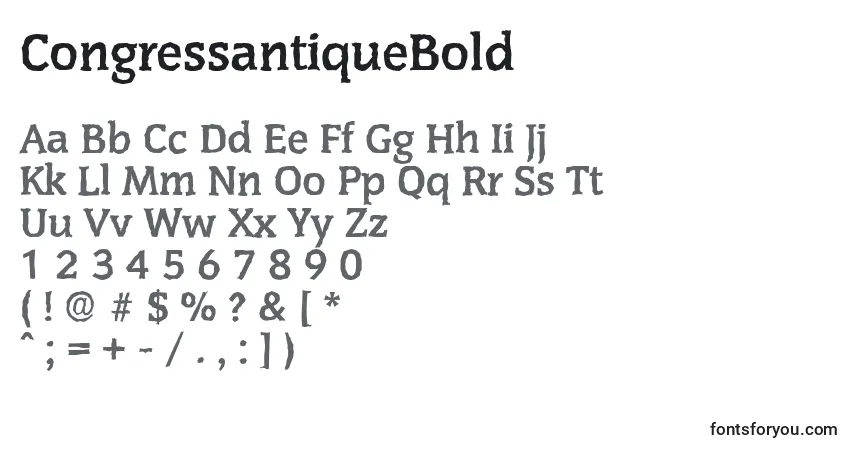 Шрифт CongressantiqueBold – алфавит, цифры, специальные символы