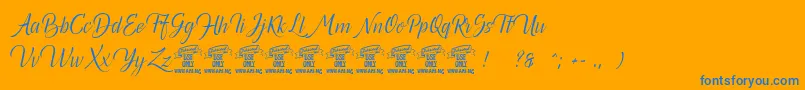 Canelabarkpersonal Font – Blue Fonts on Orange Background