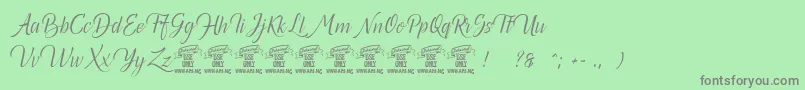 Canelabarkpersonal Font – Gray Fonts on Green Background