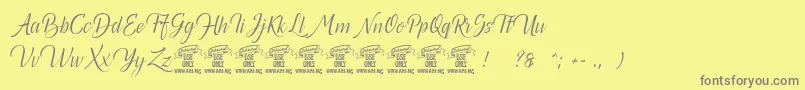 Canelabarkpersonal Font – Gray Fonts on Yellow Background