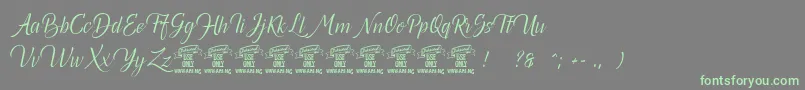 Canelabarkpersonal Font – Green Fonts on Gray Background