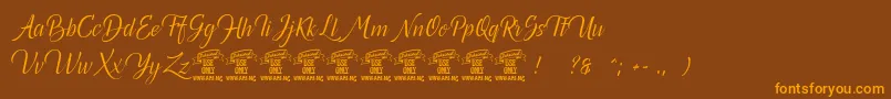 Canelabarkpersonal Font – Orange Fonts on Brown Background