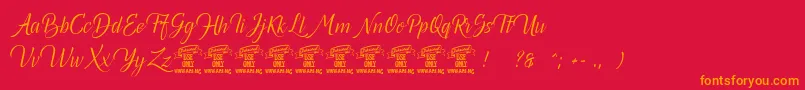 Canelabarkpersonal Font – Orange Fonts on Red Background