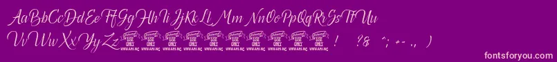 Canelabarkpersonal Font – Pink Fonts on Purple Background