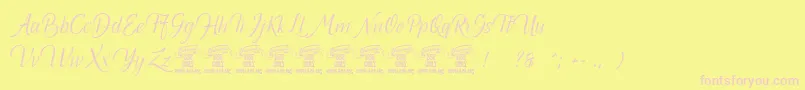 Canelabarkpersonal Font – Pink Fonts on Yellow Background