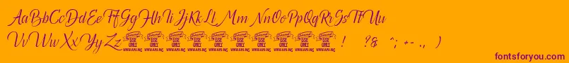 Canelabarkpersonal Font – Purple Fonts on Orange Background