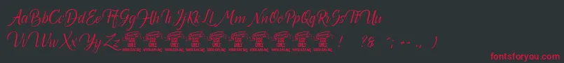 Canelabarkpersonal Font – Red Fonts on Black Background