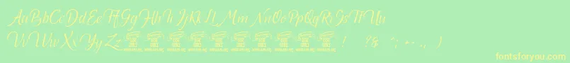 Canelabarkpersonal Font – Yellow Fonts on Green Background