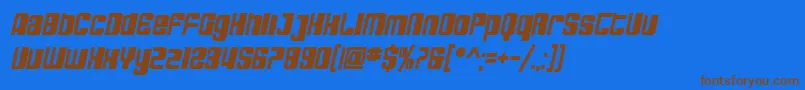 SfDecotechnoBoldOblique Font – Brown Fonts on Blue Background
