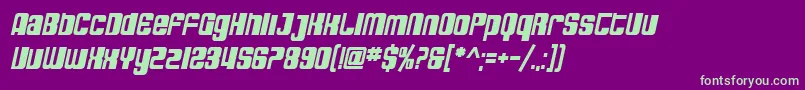 SfDecotechnoBoldOblique Font – Green Fonts on Purple Background
