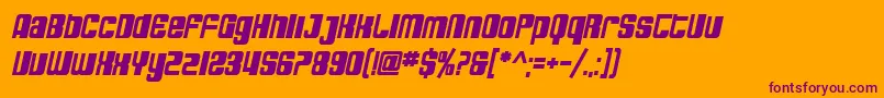 SfDecotechnoBoldOblique Font – Purple Fonts on Orange Background