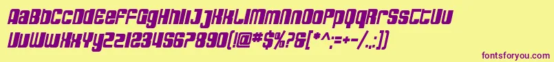 SfDecotechnoBoldOblique Font – Purple Fonts on Yellow Background
